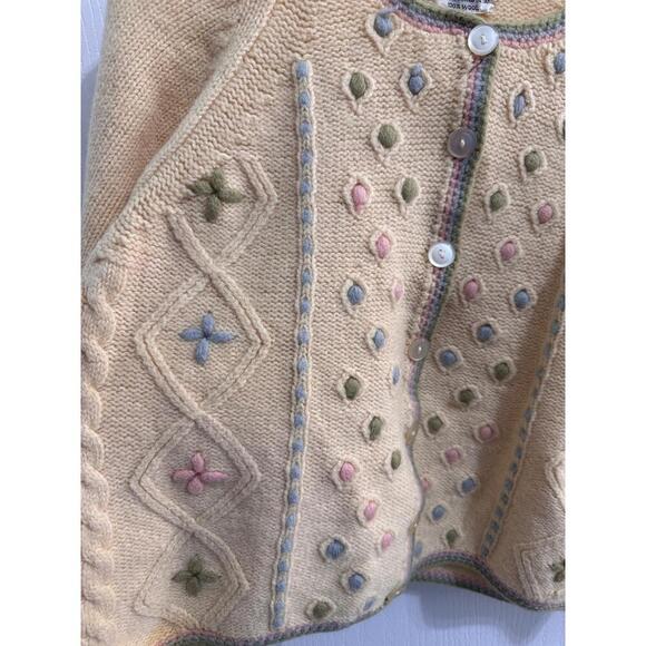Sportworld Butter Wool Button Front Embroidered Patterns Long Sleeve Cardigan L - Picture 3 of 7